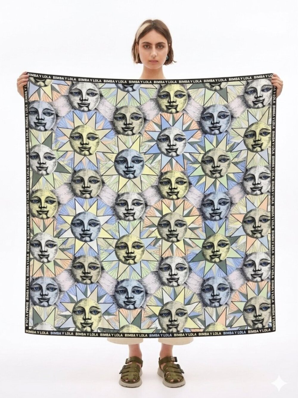 Bimba Y Lola 🌞 Celestial Sun Face Scarf Anthropologie